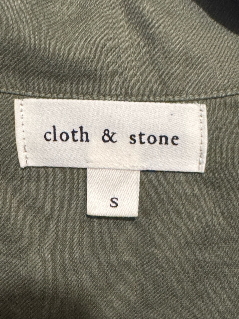 cloth & stone Olive Utility Shirt Dress with Tie Waist Sz S - Picture 3 of 5